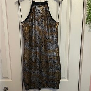 Eclipse Metallic Geometric Dress